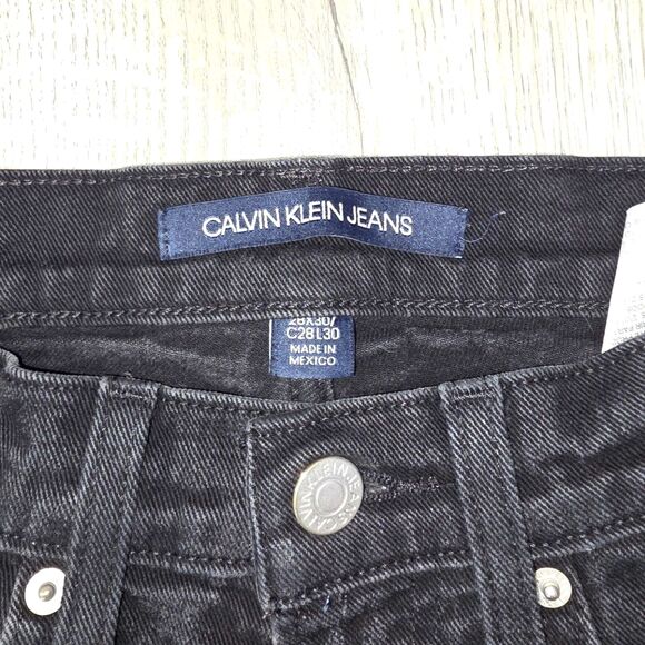 Calvin Klein CKJ 056 Athletic Slim Men's Jeans Size 28 x 30 Vintage Wash Black - Picture 3 of 9